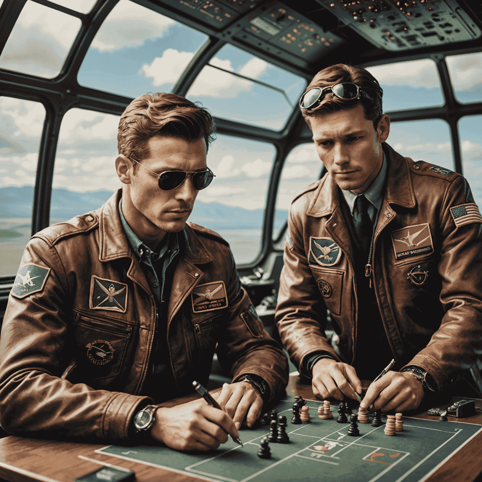 A sophisticated Aviator game setup with advanced players strategizing their next moves